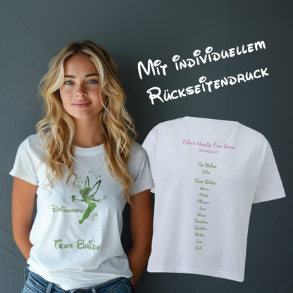 Miss Marry - Drinkerbell Junggesellenabschieds T-Shirt mit individuellem Rückseitentext